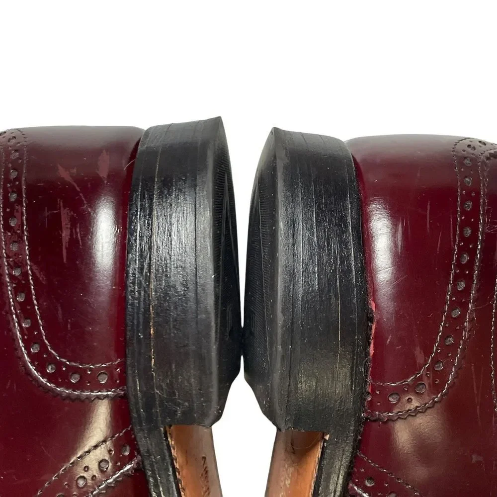 Allen Edmonds SANFORD Burgundy Leather Cap Toe‎ Oxford Dress Shoes 5237 Size 9D